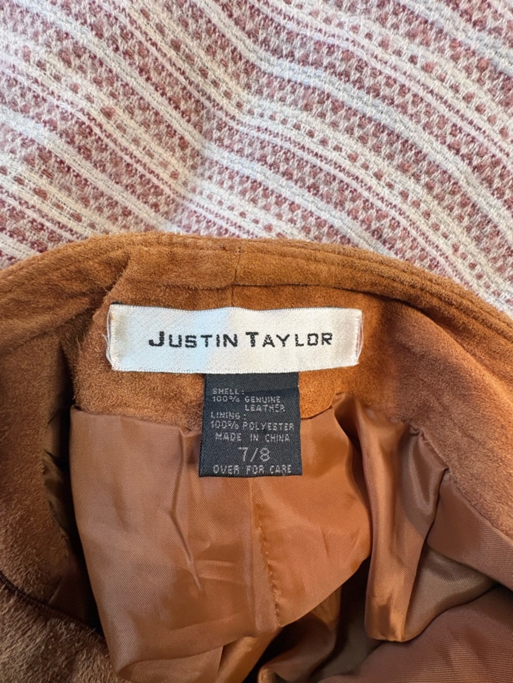 Justin Taylor Genuine Leather Skirt - Size 7/8 - Lined - Picture 2 of 5